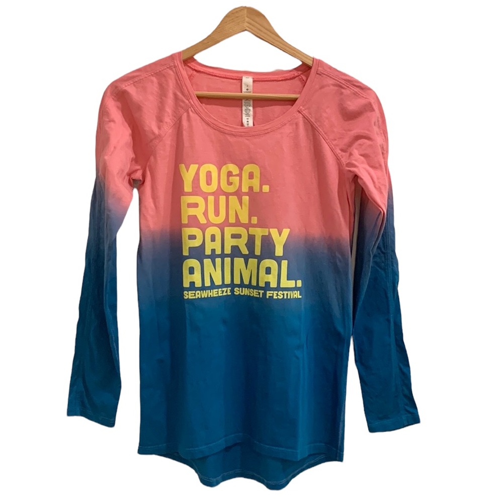 Lululemon Seawheeze Sunset Festival Pink Blue Long Sleeve Sweater